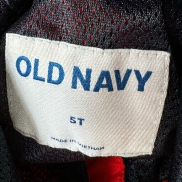 Old Navy Toddler Boys Red & Navy 3/4 Zip Pull Over Windbreaker Casual Hoodie 5T - Picture 4 of 4